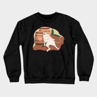 Drunken cat Crewneck Sweatshirt